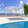 Arreditaly Gazebo 3 x 3 Metri Struttura in Acciaio Copertura In PE 110 gr/m² Impermeabile Idrorepellente Resistente Raggi Solari UV Tenda Ombrellone Per Fiere Pic Nic Campeggio Esterno Giardino Piscina Bianco...