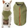 Gooby Maglione per cani in pile di microfibra con cerniera, verde, taglia XS, caldo a doppio strato in morbida microfibra pile, senza anello di guinzaglio, maglione invernale per cani di piccola