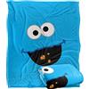 LOGOVISION Sesame Street Cookie Monster Color, coperta super morbida al tatto, con licenza ufficiale, 152 x 127 cm