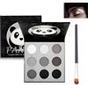 AYNKH Palette di ombretti trucco, 9 colori nero grigio argento bianco alta pigmentazione gotico trucco Matte Glitter Eyeshadow Palette ragazze