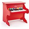 Hape Piano Divertente / Mini Strumento Musicale Giocattolo in Legno con 18 Tasti, Rosso, Multicolore