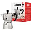 BIALETTI CAFFETTIERA MOKA EXPRESS 1 TAZZA CON MANICO ANTI-SCOTTATURA NON ADATTA A INDUZIONE 60ML ALLUMINIO COD 1161