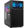 NOX XTREME PRODUCTS HUMMER BIOS - Semitower ATX | M-ATX | ITX, Display LCD da 8" personalizzabile, Pannello frontale rete metallica, laterale vetro temperato, Spazio per 11 ventole, USB-C e 3.0, Nero