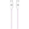 Celly, Cavo USB-C a USB-C, Realizzato in Tessuto Intrecciato di Colore Rosa, Ricarica Rapida fino a 60W, Compatibile con Caricabatterie e Altri Dispositivi, Lunghezza di 1,5 Metri