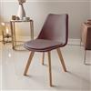 Arreditaly Set Di 4 Sedie Per Sala Da Pranzo Ufficio Con Gambe In Faggio Legno Massello Massiccio Stile Nordico Scandinavo Comoda Seduta Imbottita Ideale Per Soggiorno Sala Riunione (Tortora)...