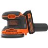 BLACK + DECKER Black+Decker Levigatrice Rotorbitale Palmare con Batteria Litio 18v 1,5 ah con Sacchetto Raccoglipolvere