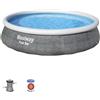Bestway Fast Set Inflatable Pool Set Round Rattan 396x84c