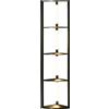 HOMCOM Lampada da Terra a Colonna in MDF con 4 Ripiani e Illuminazione a LED da 3000K, 41x29.5x163.5 cm, Nero|Aosom