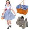 I LOVE FANCY DRESS LTD DOROTHY COSTUME PER RAGAZZE per la giornata del libro mondiale del libro - vestito da DOROTHY + cravatte per capelli abbinabili + cesto + cane giocattolo (Medio)