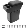 KAERGK Bracciolo Auto Compatibile con Citroen Berlingo 2010-2020 | Vano Portaoggetti a Due Llivelli, con Portabicchieri, Facile da Montare, Regolabile, Pelle PU, Linea Nera