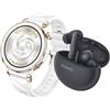 Huawei WATCH GT5 Pro, Cassa 42mm in ceramica e cinturino bianco. Compatibile con iOS e Android. Con FreeBuds 5i in omaggio