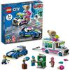 LEGO City Police Il Furgone dei Gelati e l'Inseguimento della Polizia, Giochi per Bambini e Bambine dai 5 Anni in su, Camion Giocattolo 60314