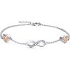 Qings Bracciale Infinito Argento Sterling con Citrino Braccialetto Simbolo Infinito di Pietre di Nascita con Cuore Topazio Citrino Zirconi Gioielli Regalo Festa Della Mamma per Mamma Donna
