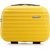 WITTCHEN Necessaire da viaggio Custodia per cosmetici Valigia da viaggio Bagaglio a mano Valigia cabina Valigia ABS Borsa da toilette Rigido Groove Line giallo Ryanair/ITA Airways/easyJet