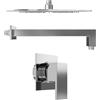 Parama Set doccia cromato - Miscelatore incasso Hedy con braccio e soffione slim 20x20 cm