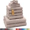 GREEN MARK Textilien GREEN MARK Confezione da 10 asciugamani in spugna di varie misure, 4 asciugamani per le mani, 2 teli doccia, 2 asciugamani per ospiti, 2 guanti da bagno, di colore Sabbia beige