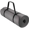 Fratelli Pesce - Tappetino MasterSoft Fitness Yoga Ginnastica Per Palestra Allenamento 180 X 60 cm Spessore 1 cm ultra morbido e resistente Materiale NBR, Grigio, 180 x 60 x 1 cm