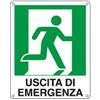 CARTELLI SEGNALATORI Cartello segnalatore - 25x31 cm - USCITA DI EMERGENZA (destra) - alluminio - Cartelli Segnalatori (unità vendita 1 pz.)