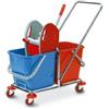 PerfettoFactory Carrello per pulizie Tucson - 50 L - 78 x 41 x 89cm - rosso-blu - PerfettoFactory (unità vendita 1 pz.)