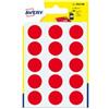 AVERY Etichette adesive tonde PSA - in carta - permanenti - diametro 19 mm - 15 et-fg - 6 fogli - rosso - Avery (unità vendita 1 pz.)