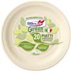 DOPLA Piatto frutta monouso- rotondo - diametro 17 cm - Mater-Bi - avorio - Dopla Green- conf. 20 pezzi (unità vendita 1 pz.)