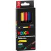 UNI MITSUBISHI Marcatore Uni Posca PC1M - punta extra fine 0.7 mm - colori assortiti - Uni Mitsubishi - conf. 5 pezzi (unità vendita 1 pz.)