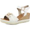 inblu Sandali Donna Cinturino Regolabile e Fascia con Accessorio, Plantare in Ecopelle Imbottito, Zeppa 6,5cm, Bianco, 37 EU