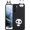 SEHEYA Cover Compatibile con Oppo Reno 6 Pro 5G Silicone Case 3D Cartoon Carino Panda Custodia Antiurto Opaco Nero Morbido TPU Paraurti Protezione Caso Cellulari Ragazze Ragazzo