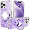 SIYOPINPFY Cover per Xiaomi Redmi Note 8 Pro Case con Anello Supporto Specchio, Custodia con Anti Graffio Trasparente Slim Silicone Morbido TPU Sottile Antiurto Protezione Cover DJR Viola