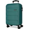 ROLL ROAD Flex - Valigia da cabina verde, 35 x 55 x 20 cm, rigida, 2,5 kg, chiusura a combinazione laterale, in ABS, 2,5 kg, 33 l, estensibile, bagaglio a mano, Verde, Taglia unica, Valigia cabina