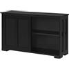 Soberine Armadietto da Cucina Mobiletto con 2 Ante Scorrevoli e Ripiano Regolabile Credenza Mobile da Cucina per Soggiorno 106,7 x 33 x 63 cm Nero