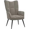 ZQQLVOO Divano singolo Sedia TV Sedia Poltrona Relax Grigio Chiaro in Velluto Sedile ergonomico Adatta alla camera da letto, al soggiorno 61 x 70 x 96.5 cm