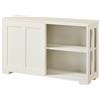Soberine Armadietto da Cucina Mobiletto con 2 Ante Scorrevoli e Ripiano Regolabile Credenza Mobile da Cucina per Soggiorno 106,7 x 33 x 63 cm Bianco Avorio