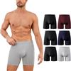 PUTUO Uomo Mutande Lungo in bambù: Mutande Boxer Uomo Aderenti in Bamboo con Conchiglia - 3D Ultra Morbido Comodi e Traspiranti Intimo Lunghi Senza Etichette 6 Paia,Multicolore