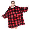 IvyH Felpa con Cappuccio, Sherpa Coperta con Cappuccio Super Morbida e Calda, Comoda Felpa Gigante con Cappuccio Anteriore Gigante Tasca Gigante per Adulti, Uomini, Donne, Adolescenti(Scozzese rosso)