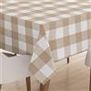 Encasa XO Tovaglia Rettangolare in Cotone | (140x180 cm) | Controlli di bufalo beige | Tovaglia Decorativa