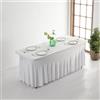 EBETA Tovaglie elastiche, copertura elasticizzata, Rettangolare Tovaglia, copertura per tavolo da birra, set tenda da birra, copertura gonna per evento di nozze, 183 x 76 x 76 cm (Bianco)