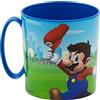 ILS I LOVE SHOPPING Tazza Bicchiere in plastica 350ml per Microonde con manico Bambini colazione BPA-free Mario