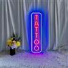 HFHungkeong Insegna al Neon Dimmerabile con Tatuaggio, LED Riutilizzabile in Acrilico Blu con Dimmer per Saloni di Tatuaggi, Studio, Targa per Negozi, Regali per Amici, 40 x 15cm (Blu+Rosso)