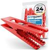 DIYexpert Mollette da bucato Sturm Made in Germany | [Rosso] | Clip stabili per asciugabiancheria, stendibiancheria e stenditoio | Mollette da spiaggia clothespins e mollette per bucato
