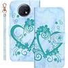 Succtopy Custodia Compatibile con Xiaomi Redmi Note 9T, PU Pelle Portafoglio Silicone Supporto Magnetica Flip Folio Caso Cover per Xiaomi Redmi Note 9T libro,Amore Verde