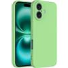 Captor Cover iPhone 16 Custodia Colorata in Silicone Liquido, Antiurto, Flessibile, Bordo Rialzato per Schermo e Protezione Fotocamera, Morbida Con Microfibra Interna per iPhone 16 Cover (Verde)