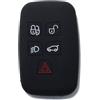 Cover Key Cover Chiave Auto in Silicone 5 Tasti Compatibile con Land Rover Sport Evoque LR4 Freelander Discovery (Nero)