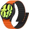 Anlinser Compatibile con Cinturino Samsung Galaxy Watch 7/6/5/4/FE 44mm 40mm, Cinturini, Sportivo Impermeabile per Galaxy Watch 6 Classic 47mm 43mm/5 Pro 45mm, Arancione/Nero