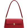 Farcauo Piccola borsa a mano vintage da donna Borsa a tracolla alla moda Borsa a tracolla in pelle rossa con cerniera