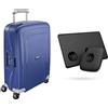 Samsonite S'Cure - Spinner S Carry-On Luggage, 55 cm, 34 L, with 4 Wheels, Blue (Dark Blue) & Tile Bluetooth Item Finder Set