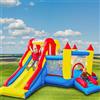 Ballsea Castello gonfiabile gonfiabile con scivolo lungo, parco giochi per interni ed esterni, certificato di sicurezza, diverse aree di gioco, per bambini 3-10 anni, 375 x 305 x 195 cm (con ventola)