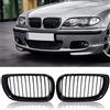 Soekodu E46 Griglia Radiatore, Griglia Anteriore Nera Lucida a Rene, Coppia di Griglia del Radiatore Sportiva a Doppia Barra per Serie 3 E46 4 Porte 4d 2002-2005 Lci Facelift (Non Adatto Per 2 Porte)