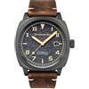 Spinnaker Mens 42mm Hull California Automatic Volcanic Black 3 Hands Watch with Genuine Leather Strap SP-5071-03