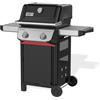 Weber Spirit E-210 barbecue a gas, 2 bruciatori, 51 x 46 cm superficie di cottura, griglia di mantenimento, termometro integrato, 2 ruote - Nero/Argento (1500835)